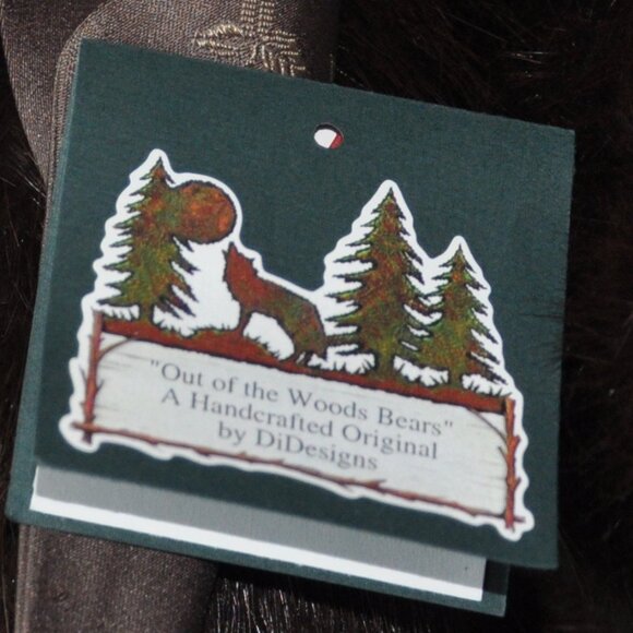 2003 Handcrafted Original by DiDesigns Jointed Real Fur Teddy Bear  17" tall - Picture 7 of 9